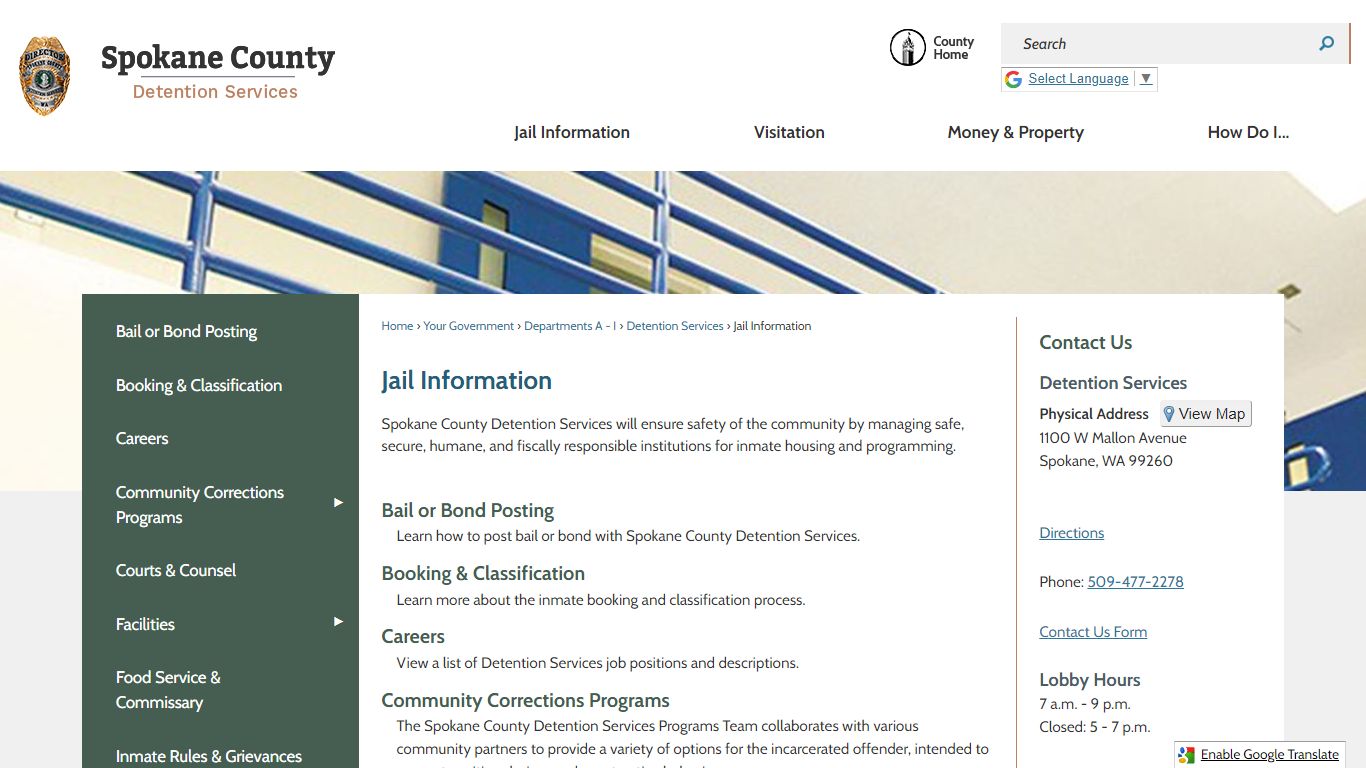 Jail Information | Spokane County, WA